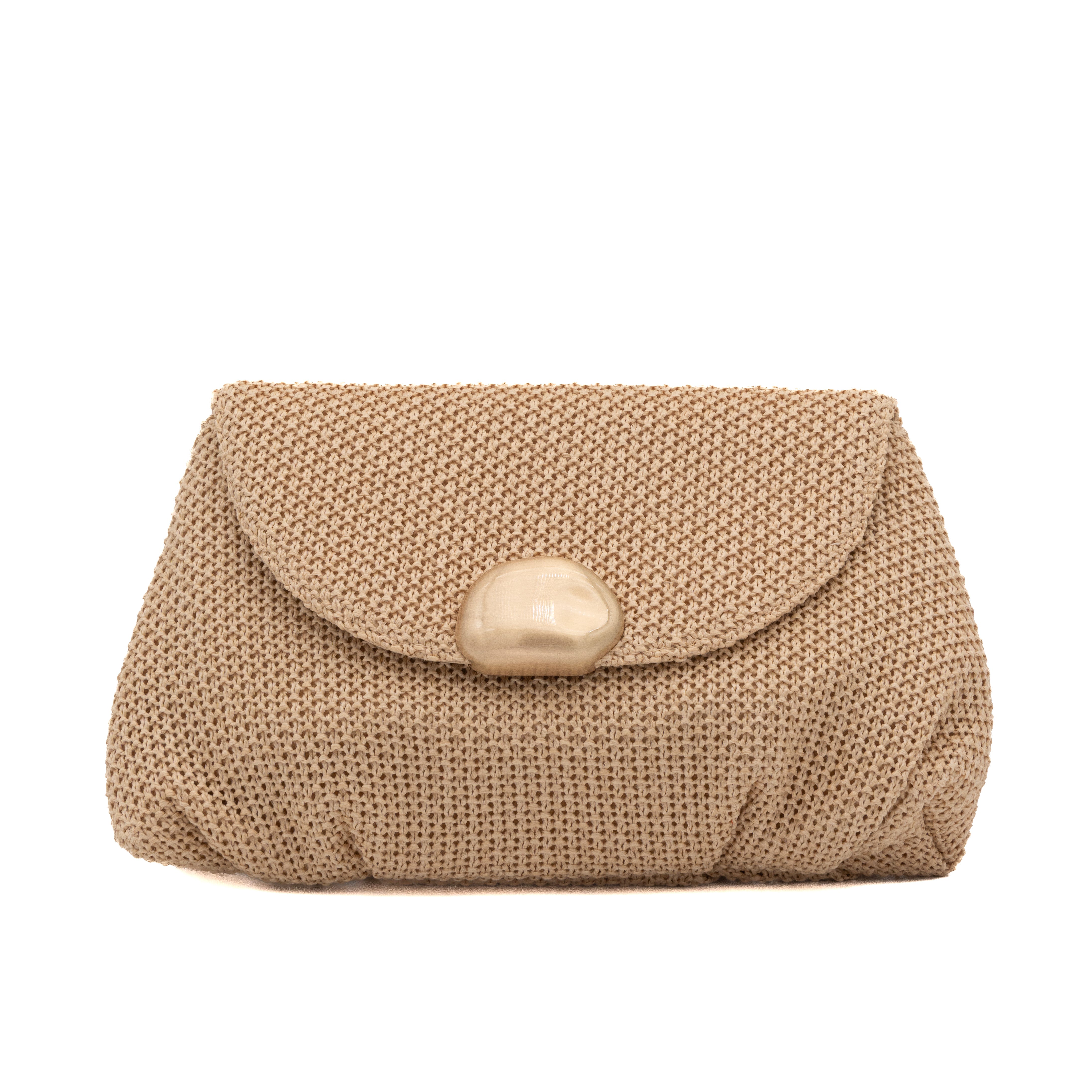 Cartera de fiesta rafia natural con cierre magnético