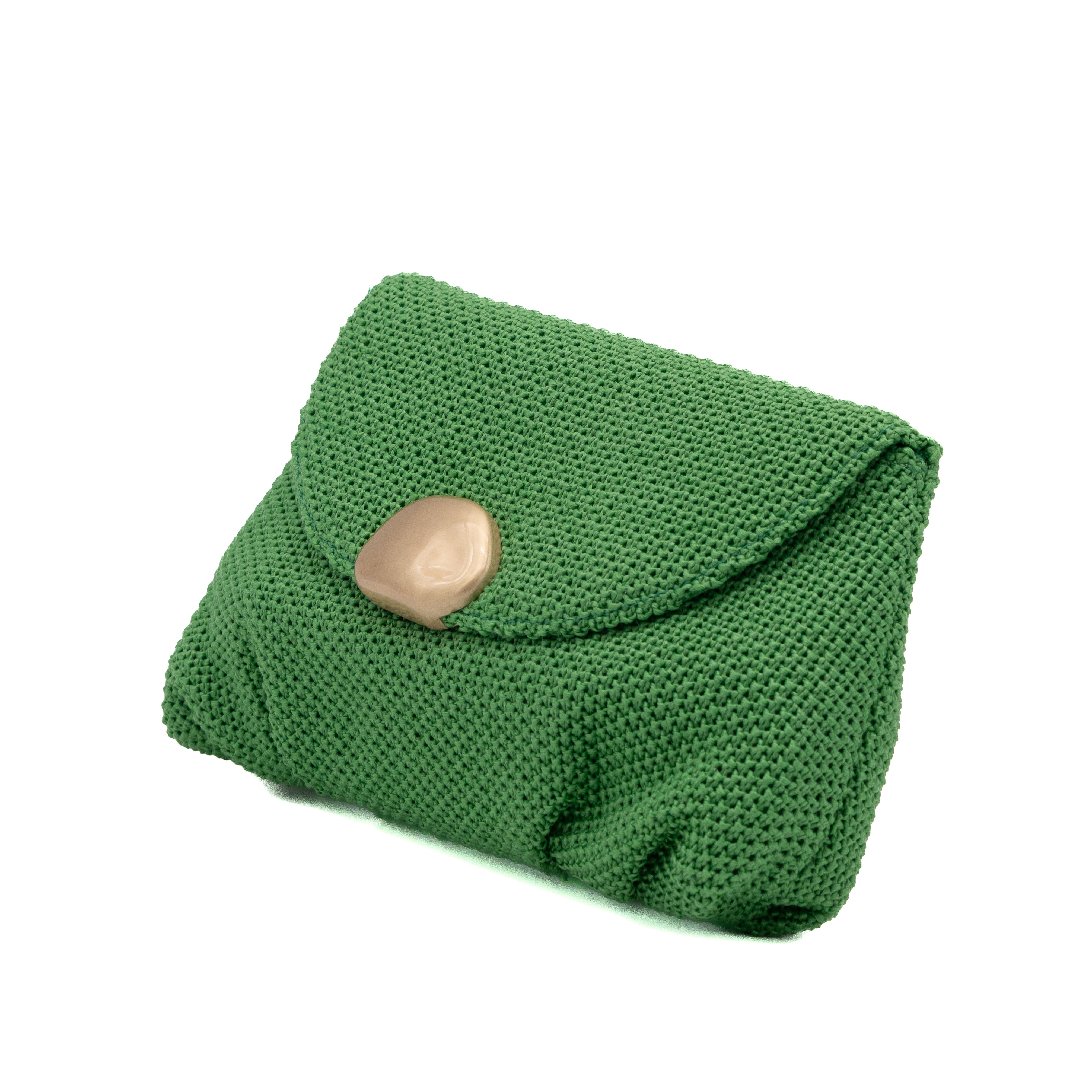 Cartera de fiesta rafia verde con cierre magnético