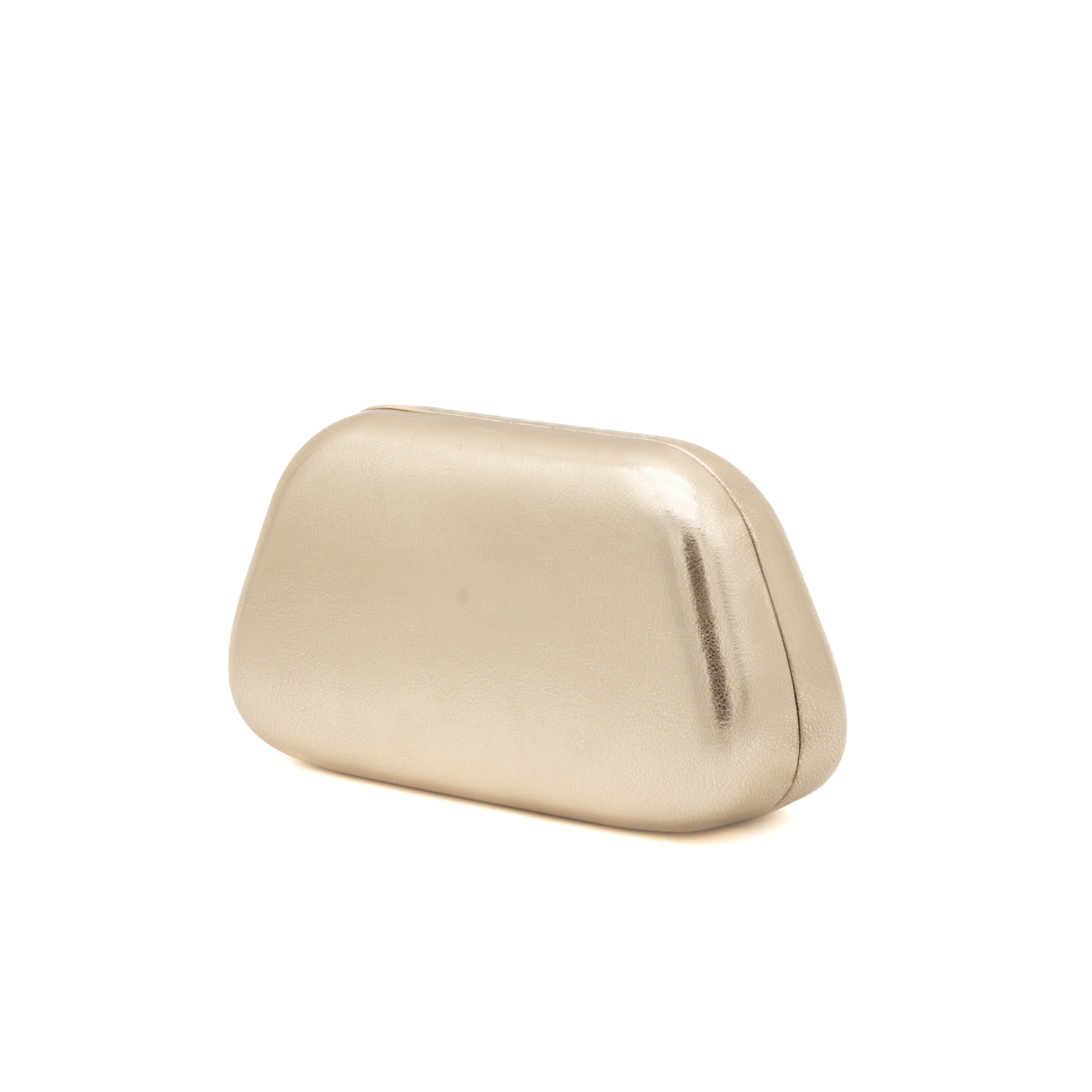 Bolso clutch rígido metalizado oro