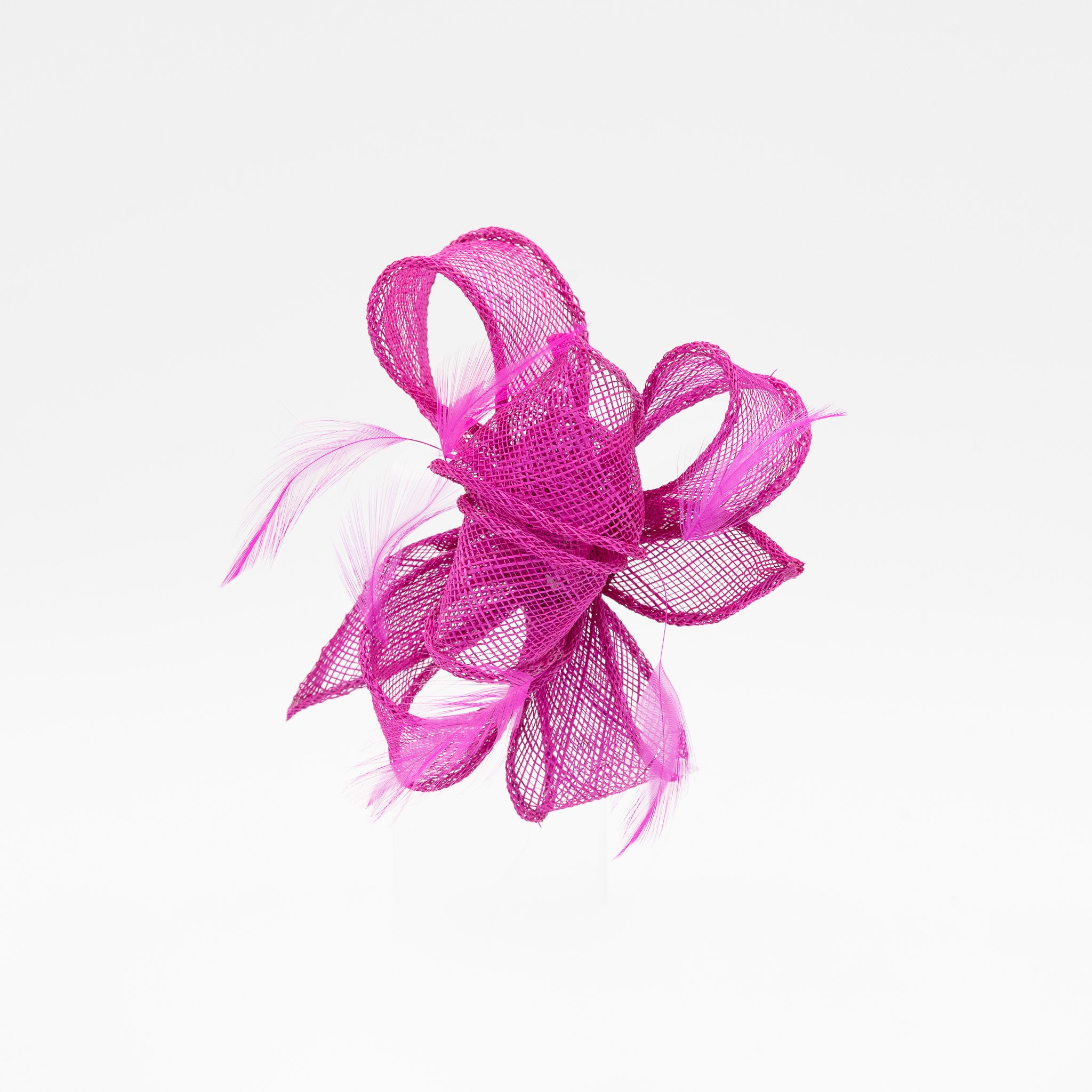 Tocado de fiesta buganvilla pequeño con plumas, cierre pinza y broche, elegante para eventos