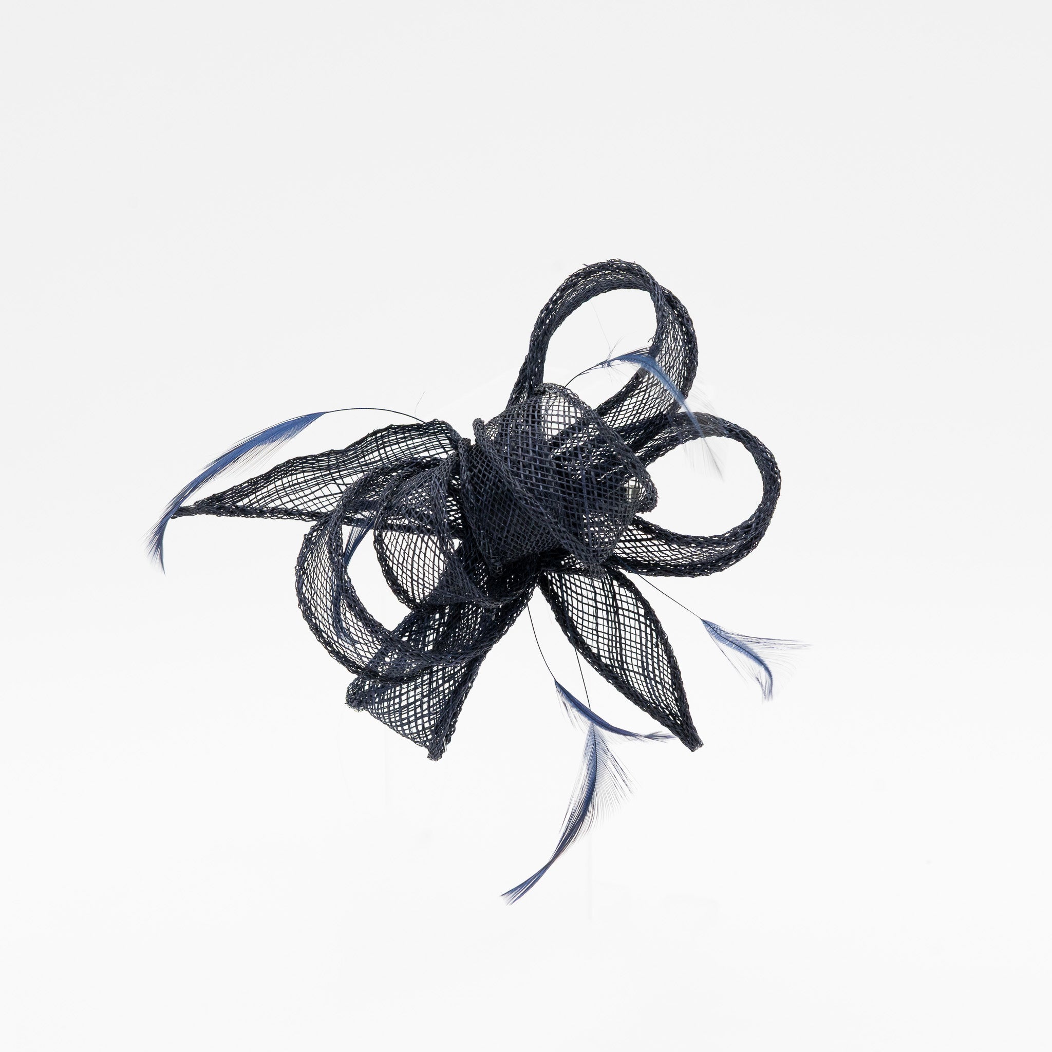 Tocado de fiesta marino pequeño con plumas, cierre pinza y broche, elegante para eventos